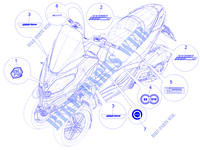 STICKERS - LABELS Frame   Plastic parts   Coachwork 300 gilera-piaggio-vespa MP3 2020 31